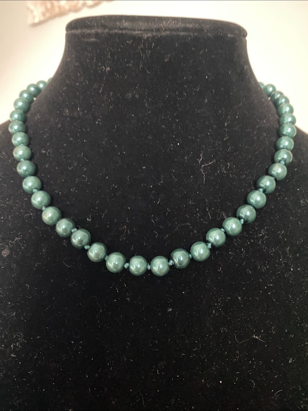Teal Pearl Bead Necklace for Women